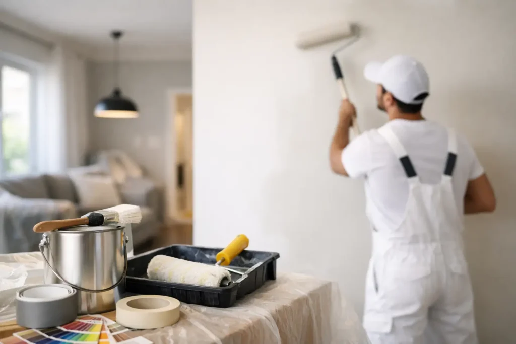 Peinture intérieure maison professionnelle réussie